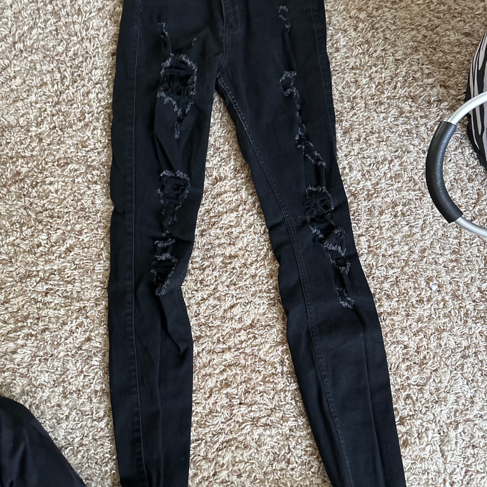 Hollister ripped black jeans